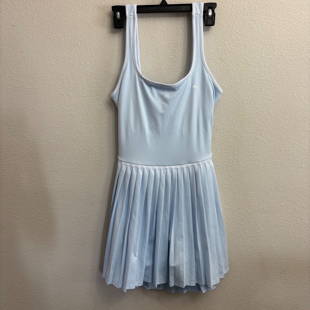 Tommy Bahama Women S Blue Active Dress NEW Pleated Tennis Skort Cutout Back Bow